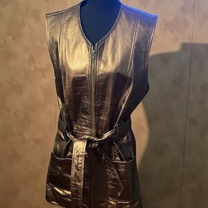 Women's Metallic Vest with Belt